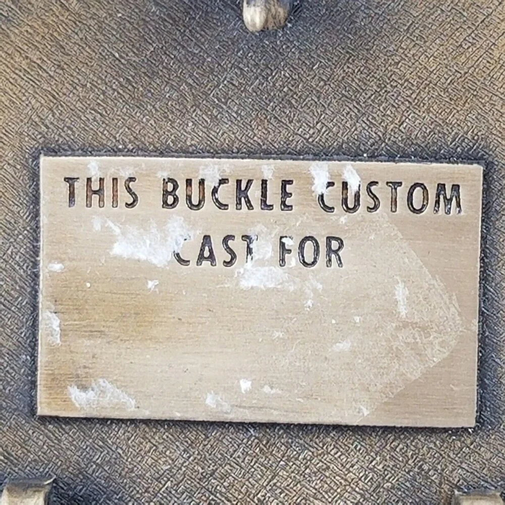 Belt Buckle Brass 1989 Underground Overhead Metering School Garden City‎ Kansas